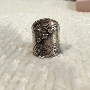 Silpada Nature’s Majesty Ring, 925 Sterling Silver, Cubic Zirconias